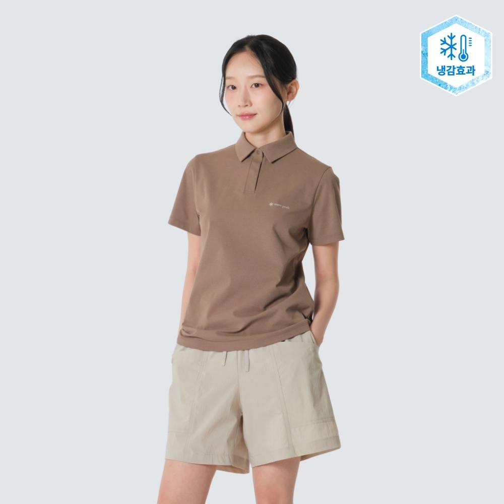 SNOWPEAK Quick Dry Women's Short Sleeve Polo T-shirt Brown (S26MWTPS15)