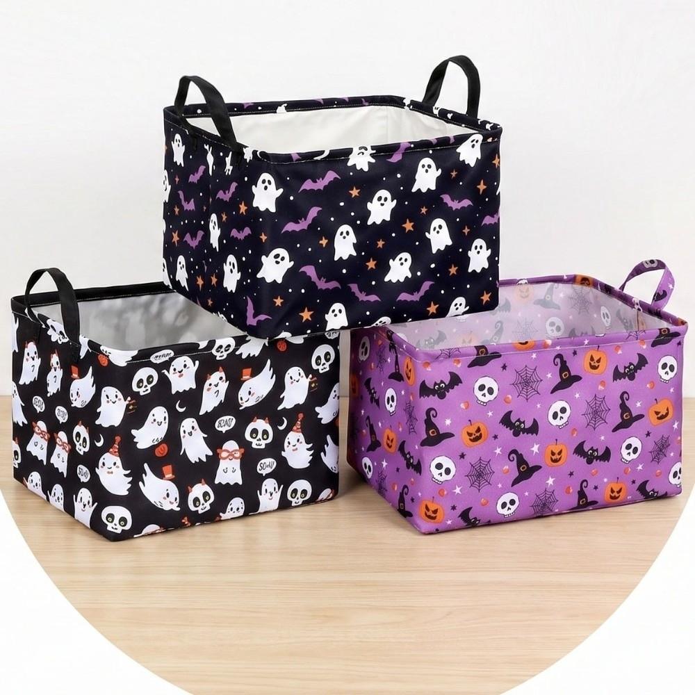 Clothing Box Halloween Snack Baskets Large-capacity Bat Storage Bin New Boo Basket for Room Decor
