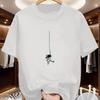 Unisexs RoundNeck ShortSleeved Printed Shirt With Astronaut Pattern QuickDrying And Breathable Large Size TShirt
