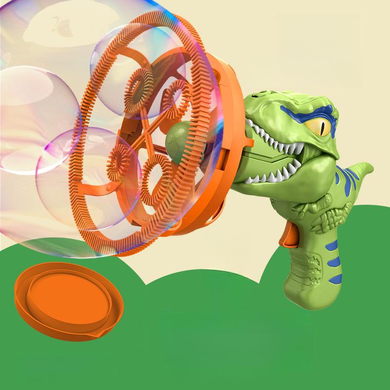 Electric Fan Bubble Gun Toys For Kids Dinosaur Soap Bubble Blower Children Bubble Machine Maker Children Summer Outdoor Bath Toy