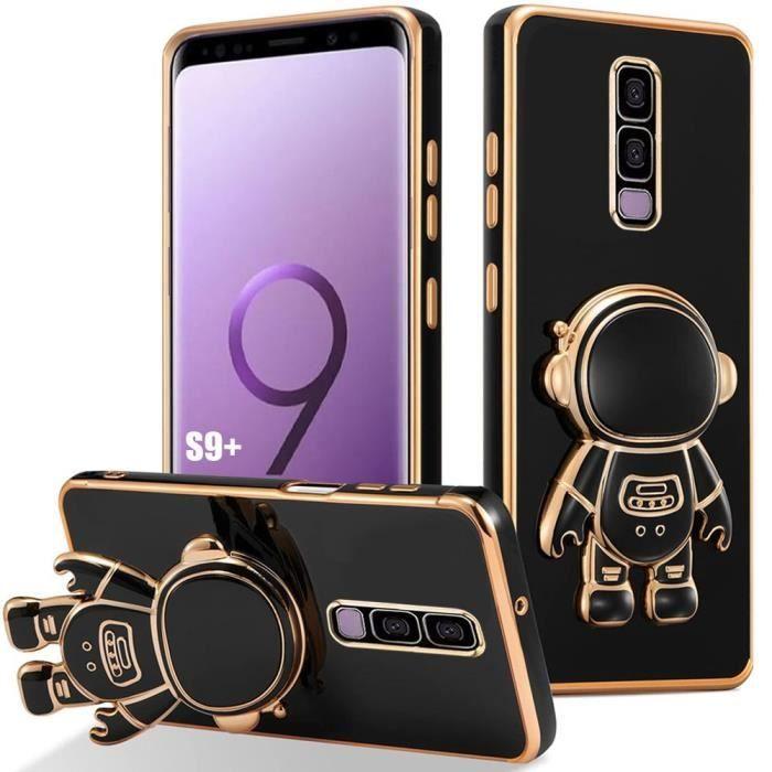 Case - Samsung - Galaxy S9 Plus - Black Silicone - Anti-Scratch - 3D Astronaut Stand