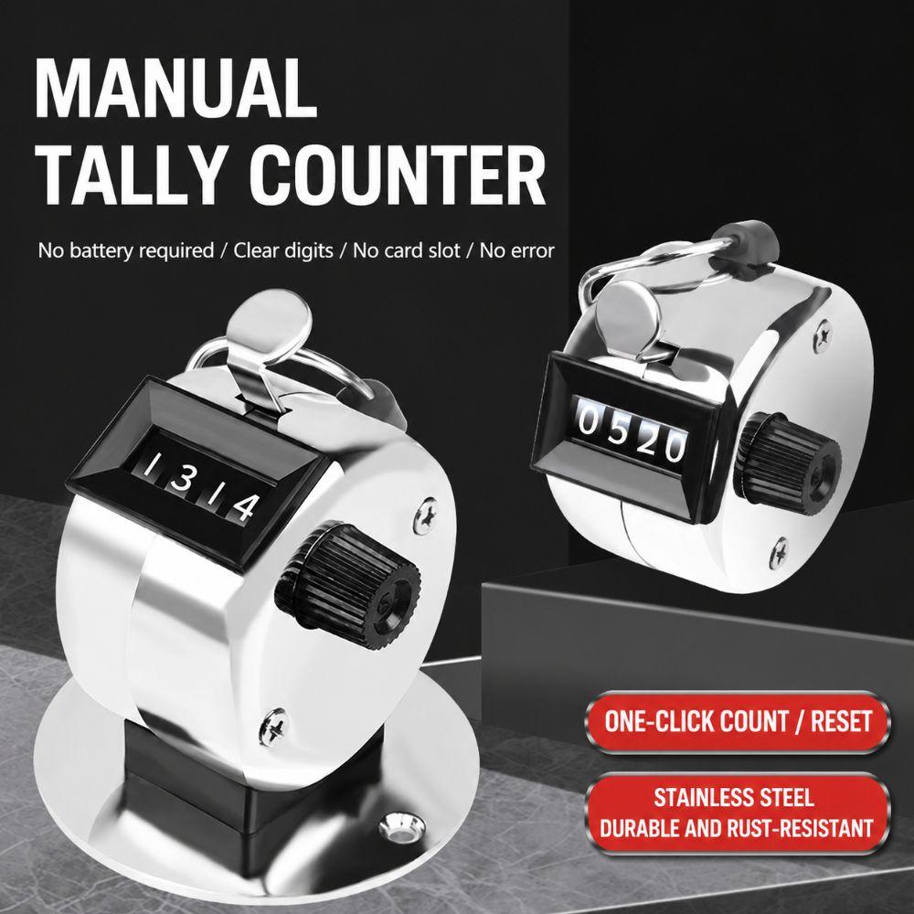 4 Digit Hand Tally Counter Mechanical Digital Counting Device New Clicker Counter