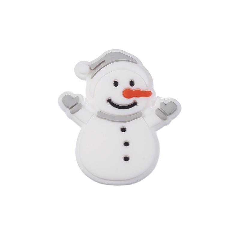 10pcs New Christmas Santa Snowman Silicone Beads For Jewelry Making DIY Pacifier chain Clips Teether Beads Christmas Gifts