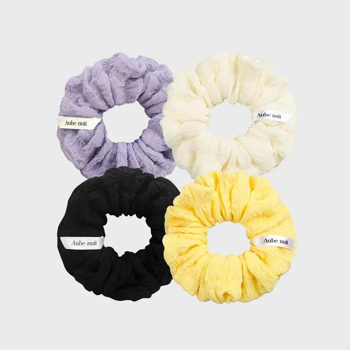 P Line Wrinkle Hair Scrunchie Ivory M