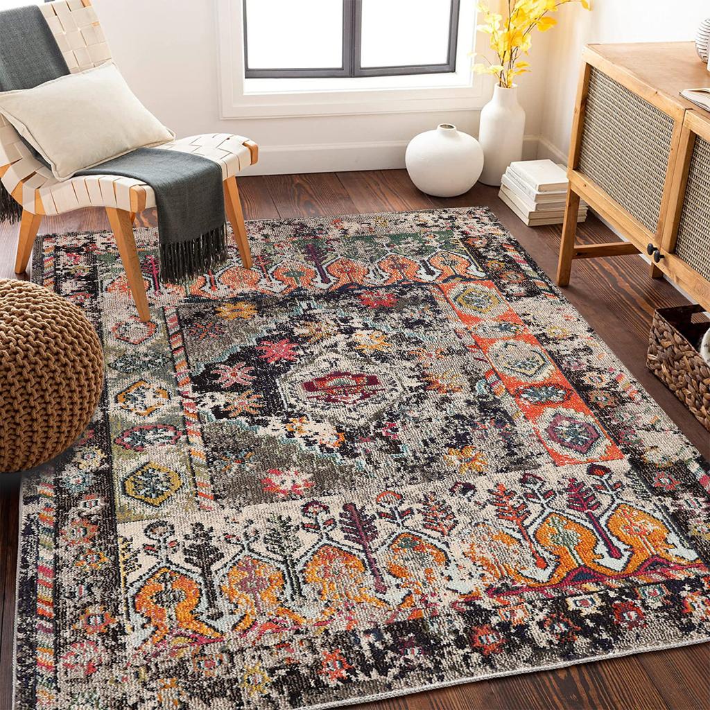 Bohemian Living Room Carpet, Household Non-slip, Stain-resistant and Easy-to-clean Mat, Door Mat