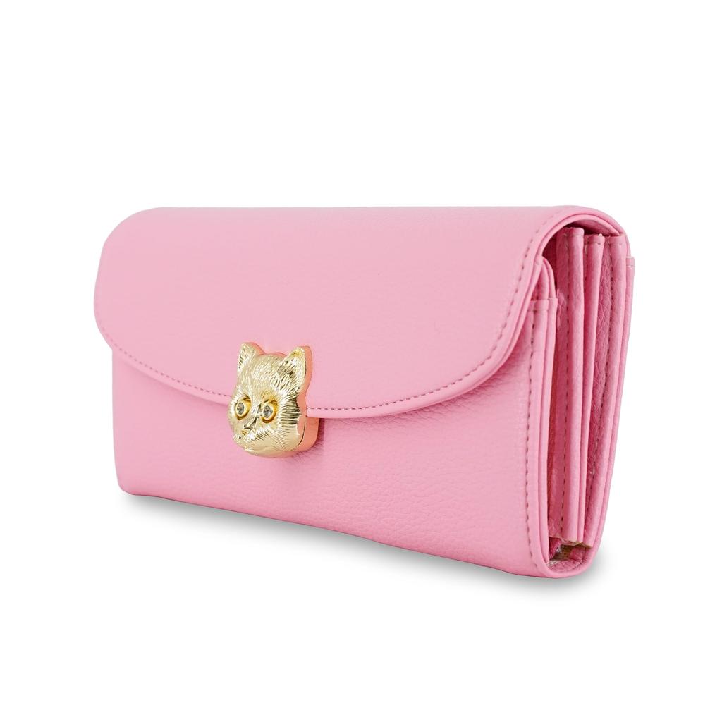 Paul Joe Accessoires Flap Long Wallet 3D Cat Face Pink & PJA-W1381