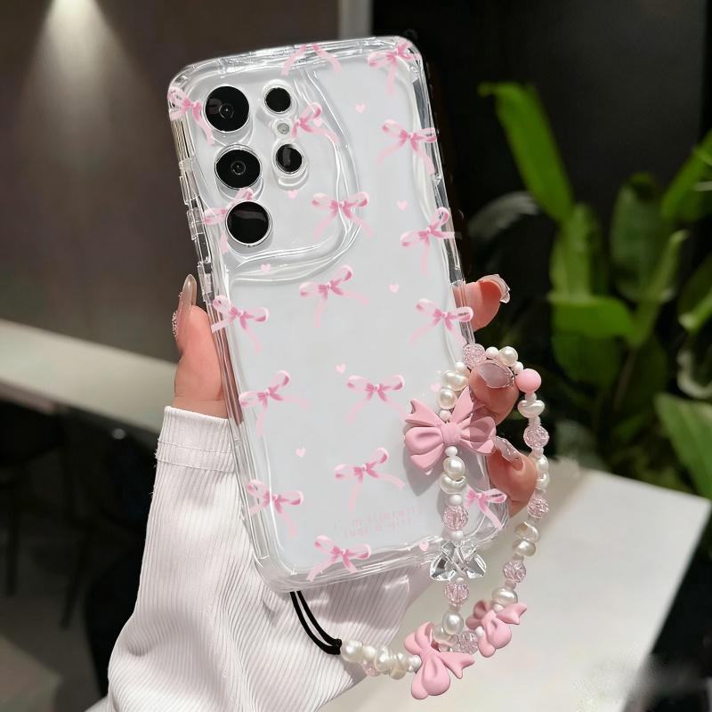 Korea Cute Star Bow Pattern Chain Case For Xiaomi Redmi 15 15C 14C 13C 12C 13 12 A5 Note 12 13 14 Pro Plus 5G 11S 10 11 Pro 4G