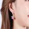 925 Stamp Silver Plated Women Earrings Cute Goose Drop Pendant Multicolor Zircon Earring For Women Girl Jewelry