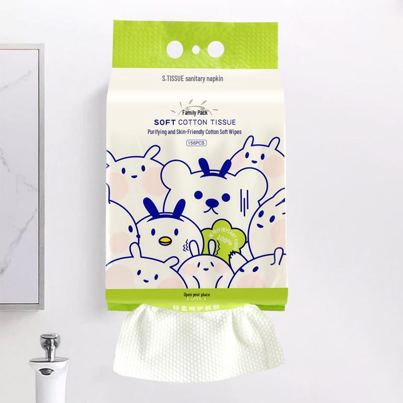 Wall-mounted Cotton Soft Wipes Dispenser: Disposable Facial Cleansing Wipes for Infants & Toddlers, Dry & Wet Use, Home Portable 20x20 cm