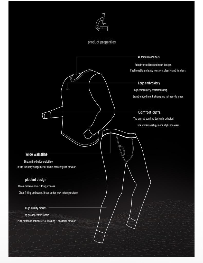 Septwolves Men's Antibacterial Cotton Slim Fit Thermal Set