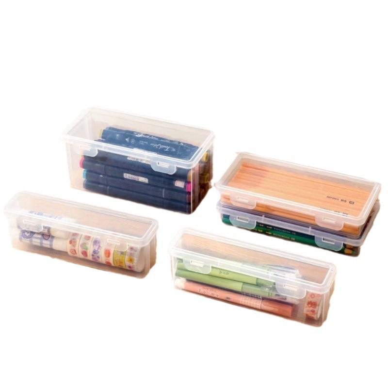 Transparent Large Capacity Stackable Stationery Box for Paintbrushes and Pencils