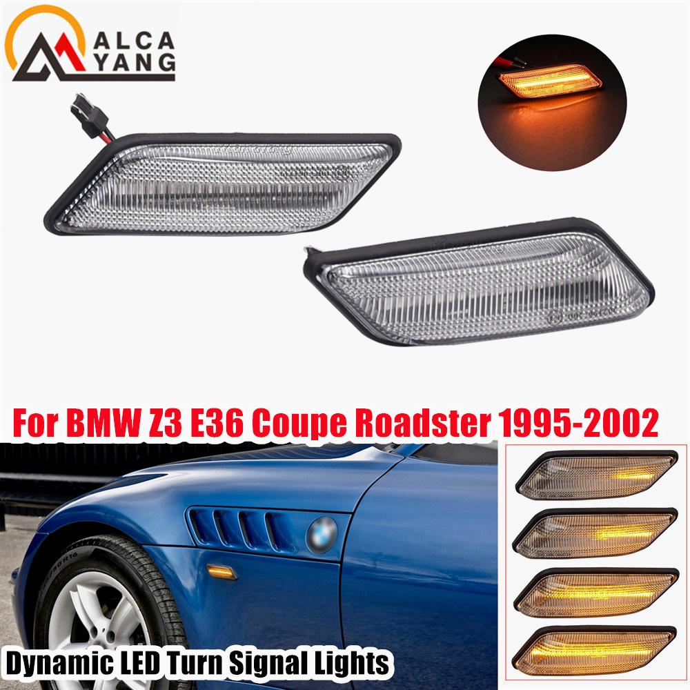 

Amber Dynamic Led Side Marker Indicator Lights Turn Signal For BMW Z3 E36 Coupe Roadster 1994 1995 1996 1997 1998 1999-2002 Dynamic Clear