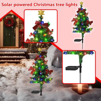 Güneş Enerjili Noel Ağacı Işıkları Noel Atmosferi Işıklı Ağaç Işıkları Su Geçirmez Dış Mekan Bahçe Zemin Çim Işıkları