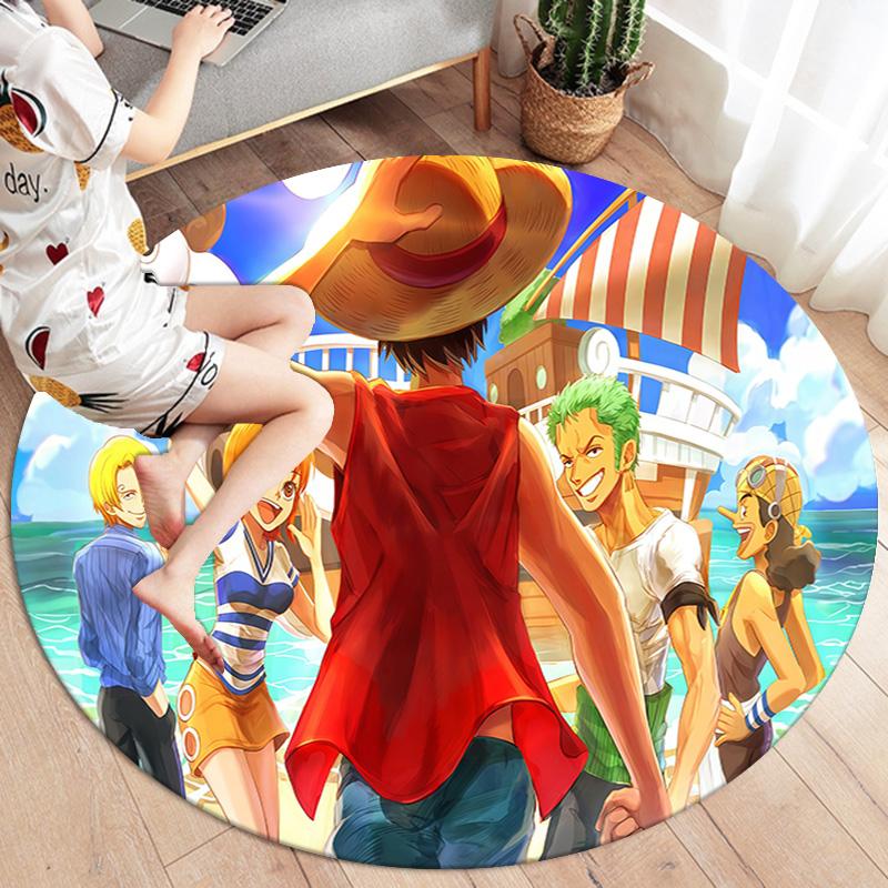 Luffy D Round Area Rug Carpet Rug For Living Room Bedroom Sofa Playroom Decor Nonslip Floor Mat