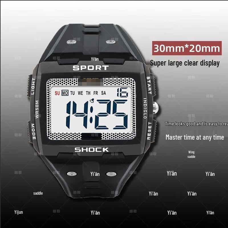 Yi'an TPW 50M Waterproof Luminous Digital Sport Watch