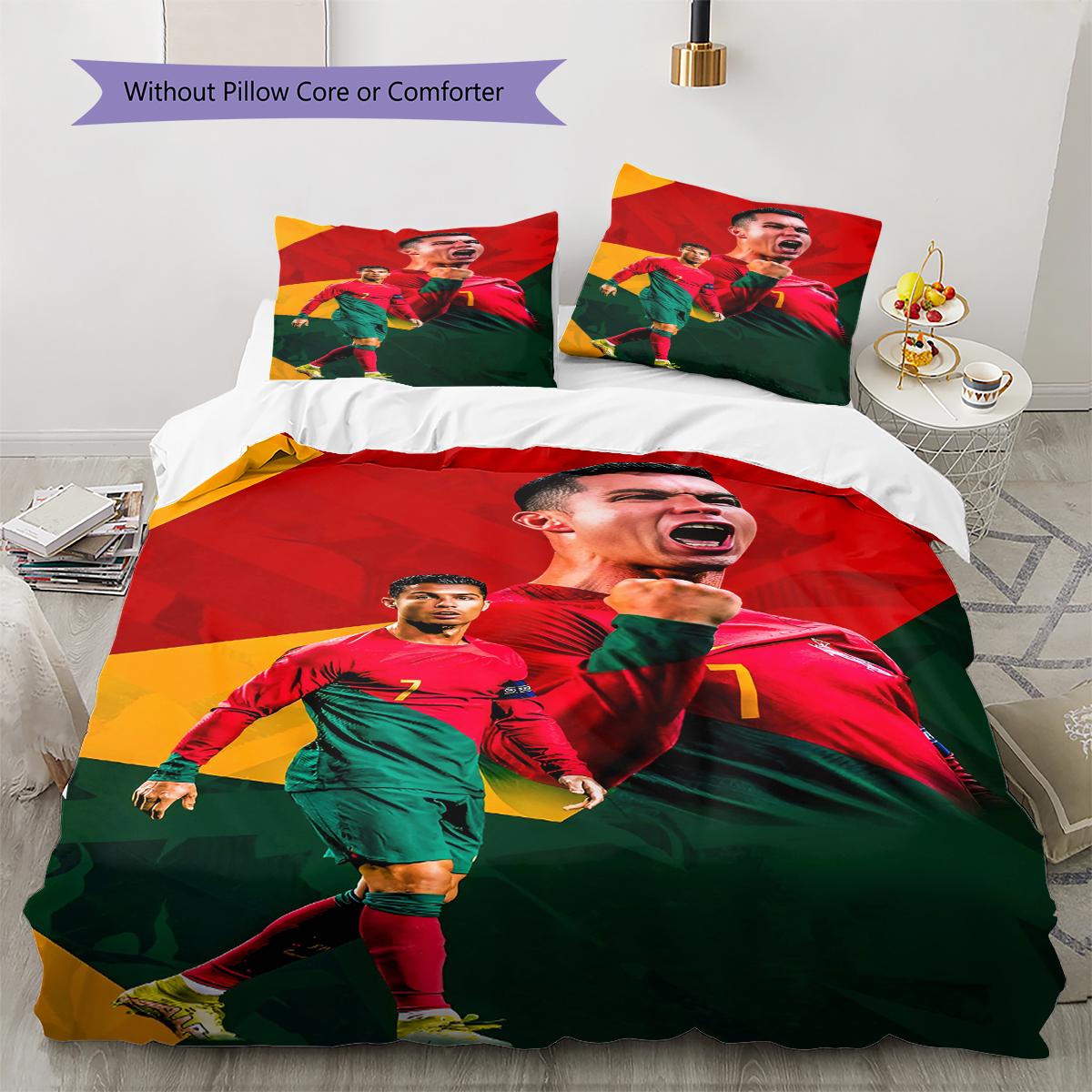 

Постільна білизна з візерунком CR7, Комплект з ковдрою, Наволочка, Домашній подарунок на день народження (1 * підковдра + 2 * наволочка, без наповнювача) 140x200cm