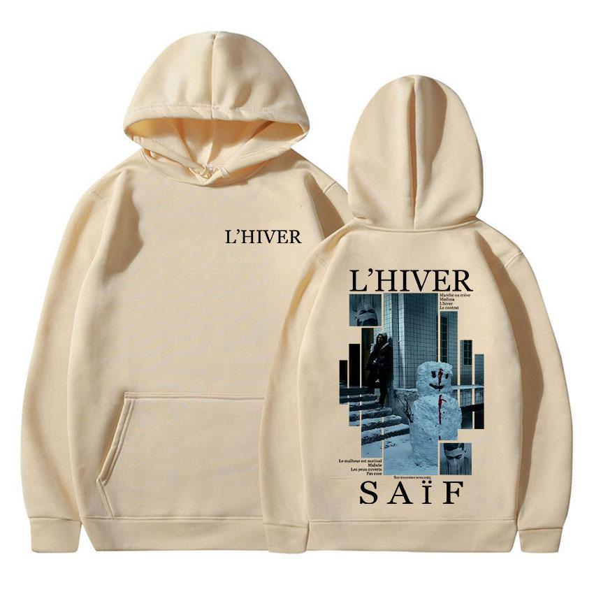 Rapper L'HIVER Saif Album Nová Mikina Pánská Dámská Hip Hop Mikina s Kapucí Dlouhý Rukáv Retro Mikina Podzim Zima Streetwear
