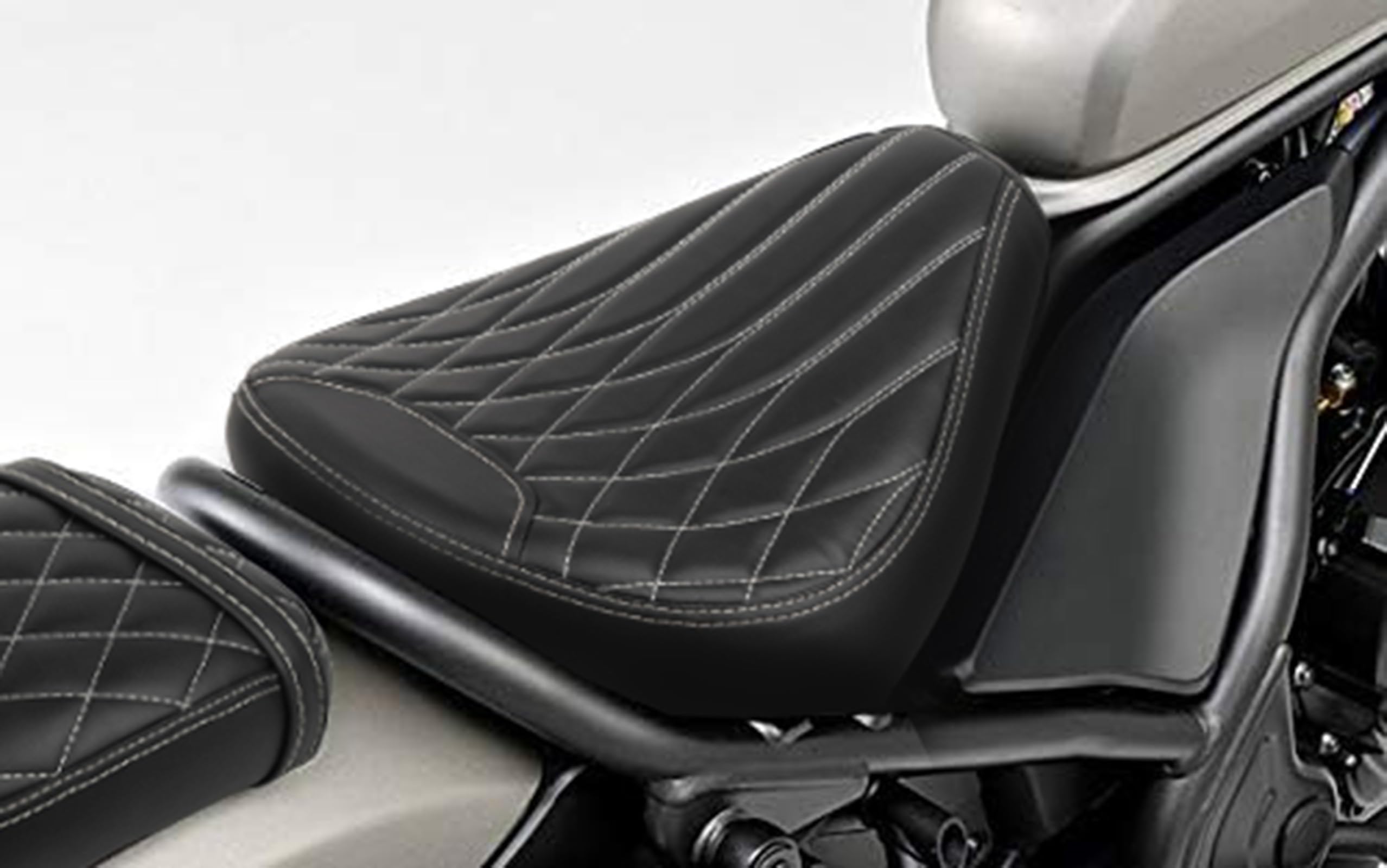 

Entrotech Rebel 250/500 Solo Seat, Custom Motorcycle Front Seat with High-Density Sponge and High Resilience (Front)