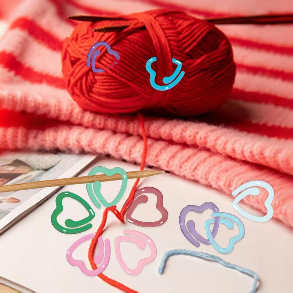 Love Heart Metal Painted Stitch Markers for Knitting and DIY Yarn Projects