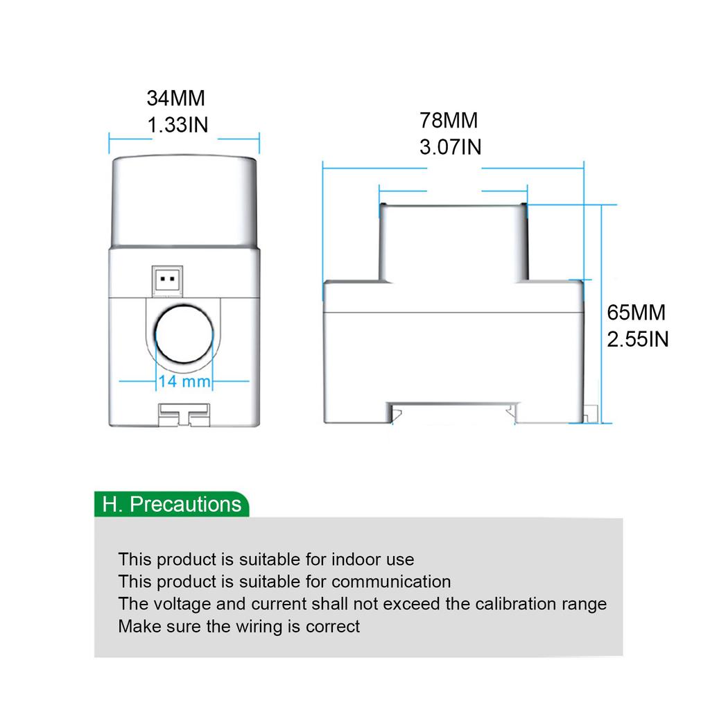 Industrial Grade Electric Meter Mini WiFi Energy Meter Monitors Power Consumption Voltage Current Simple Installation