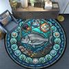 Marine Life Glass Round Area Rug Under Office Chairs Bedroom Living Room Home Decor