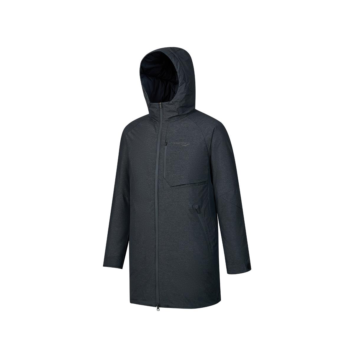 

Saucony Urban Commuting Woven Mid-Length Hooded Zipper Long Sleeve Down Jacket Men outerwear Black SC2240176A-BK01 M