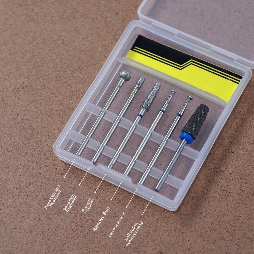 6Pcs High-hardness Nail Polishing Head Set Cuticle Nail Grinding Bits  Nail Tools Accessories