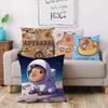 Cute Anime Capybaras Pillow Covers Cartoon Sofa Decorative Home Double-Sided Printing Short Plush Cute Cushion Cover
