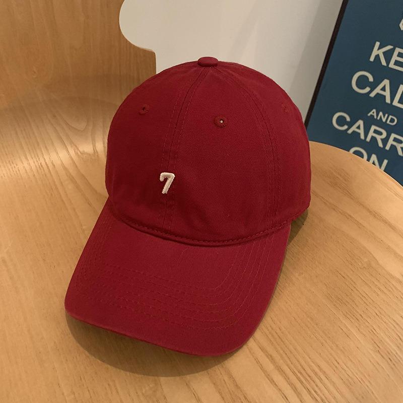 Hat Female peaked cap Deepened and widened face Small soft top baseball cap Men's versatile letter embroidered sun hat