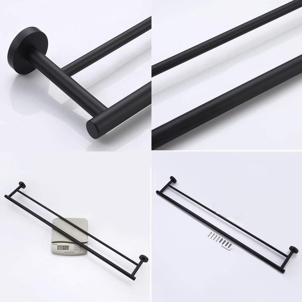 SUS 304 Stainless Steel Wall Mount Towel Holder Household Double Towel Rod Bathroom Rustproof Towel Rack