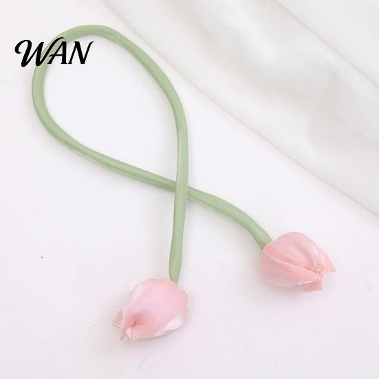 Versatile Curtain Ties 2Pcs Tulip Bud Ties, Decorative Tiebacks, Flower High-end Fabric Buds Soft Rope Tiebacks for Bedroom Curtains Patio Drapes