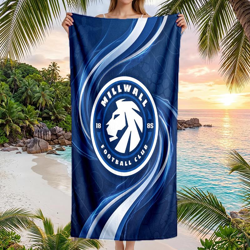 Asciugamano da Spiaggia Millwall Football Morbido Microfibra Asciugamano Estivo Asciugatura Rapida Assorbente per Spiaggia Piscina Viaggio