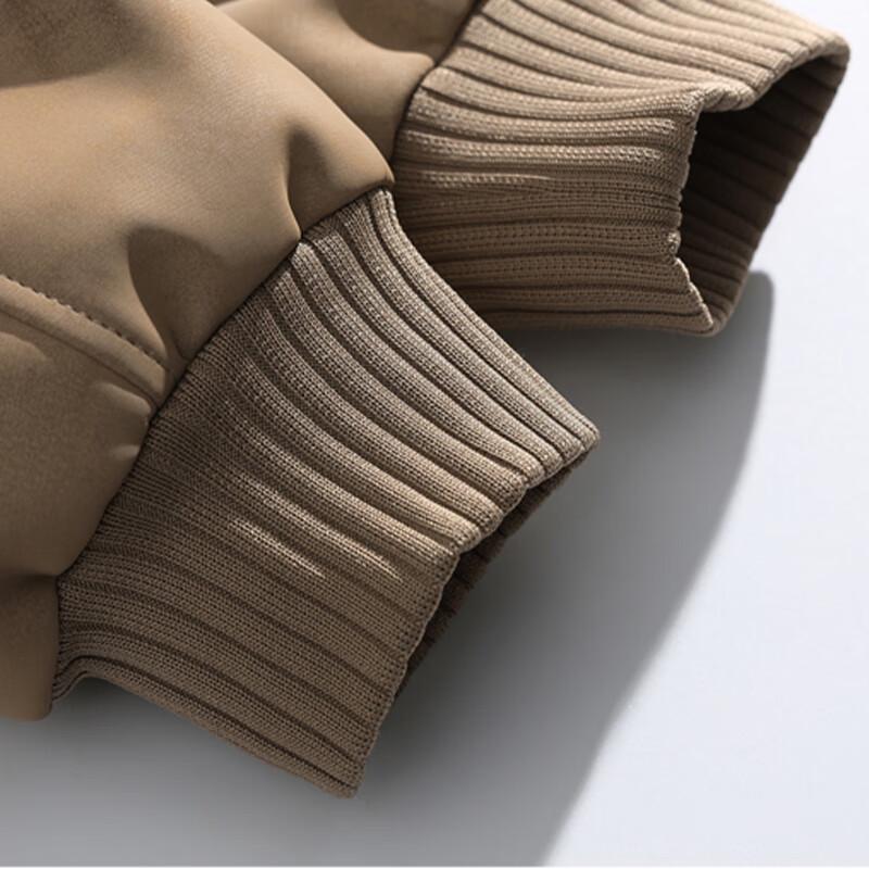 Maoren Men's American Retro Stand Collar Faux Leather Jacket