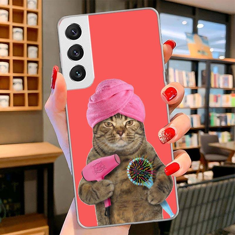 Cute Cartoon Lucky Cats Cover Phone Case For Samsung Galaxy S26 S25 Edge S24 Ultra S23 S22 Plus S21 S20 FE Soft Fundas Shell Gal