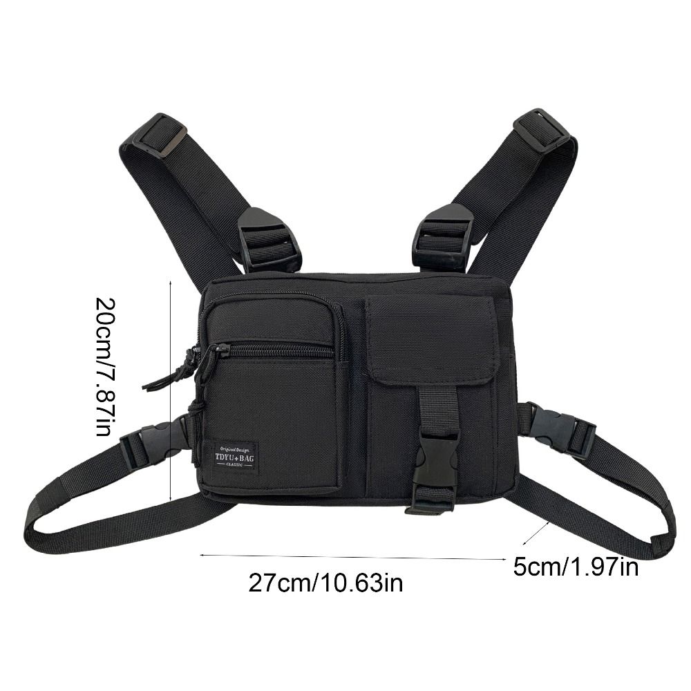 Large Capacity Double Shoulder Chest Bag Zipper Message Crossbody Pouch Men' S Vest Bag Daily