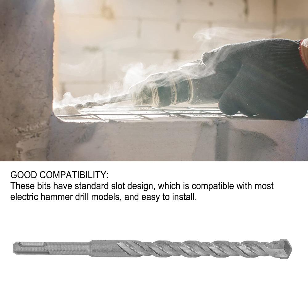 5pcs 2 Flute Spiral Rotary Hammer Drill Bits Carbide Tip Concrete Drill Bits For Masonry