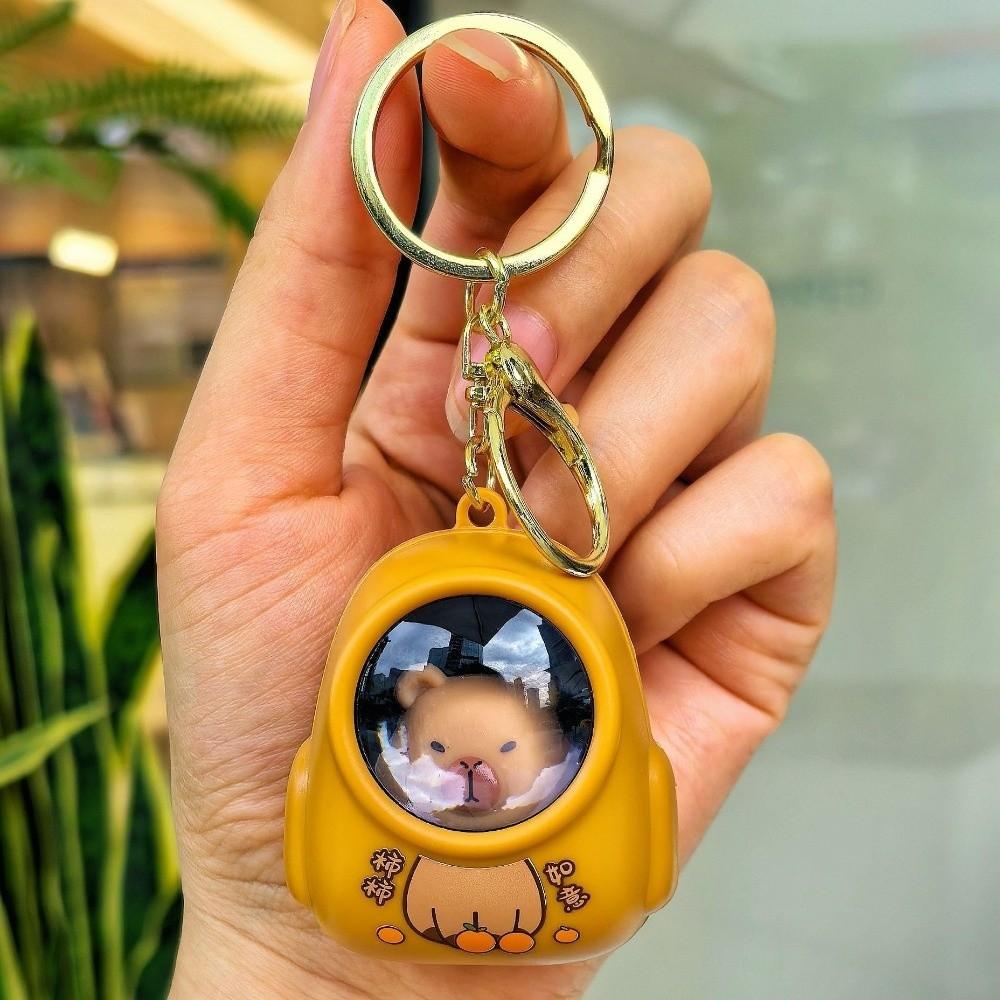 Cartoon Capibala Pendant Decoration Luminous Capybara Keychain Capybara Keyring  for Friend
