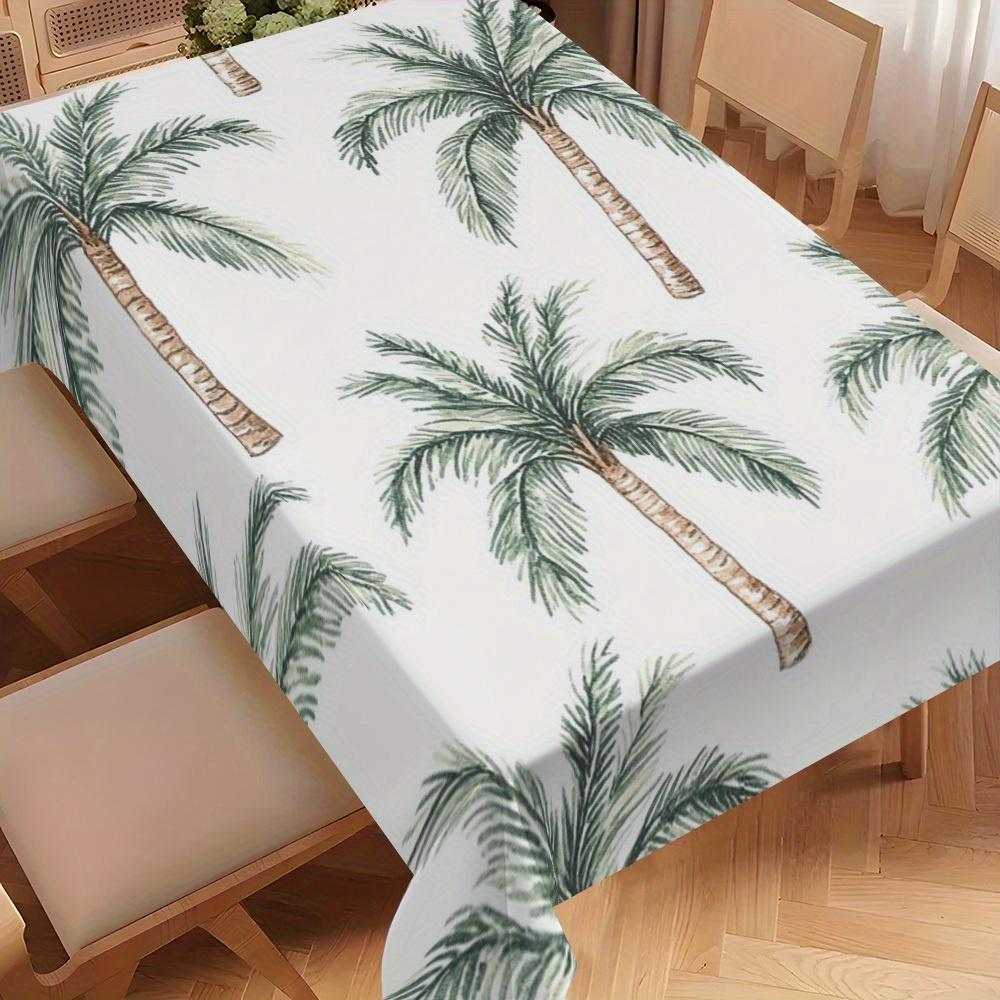 Summer Palm Trees Tablecloths Waterproof Rectangle Tablecloth for Table Decor Palm Tree Table Cover for Kitchen Dining Party