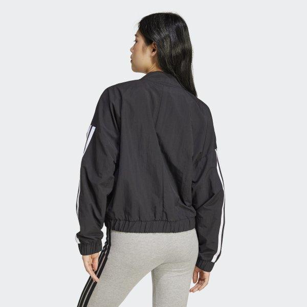 adidas Women S eSSentialS 3 Stripe lifeStyle Woven Bomber Jacket