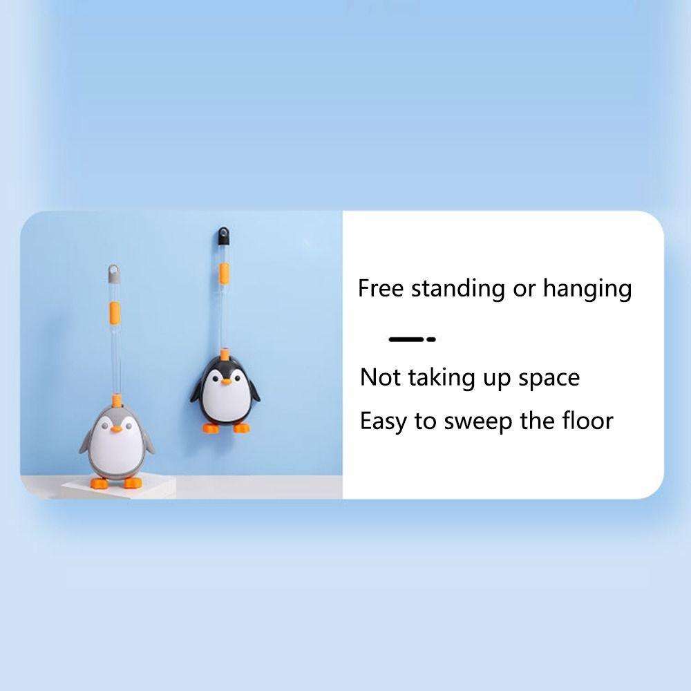 Penguin Shape Silicone Toilet Scrubber Wall Mounted Toilet Cleaner with Holder Bathtubs