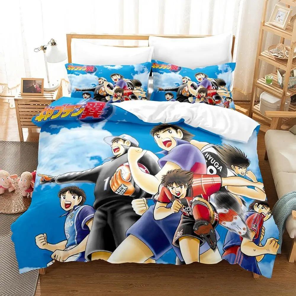 3D Print New Captain Tsubasa Bedding Set Soft Comforter Cover With 1/2Pcs Pillow Shams For Kids Adults Microfiber Quilt Cover