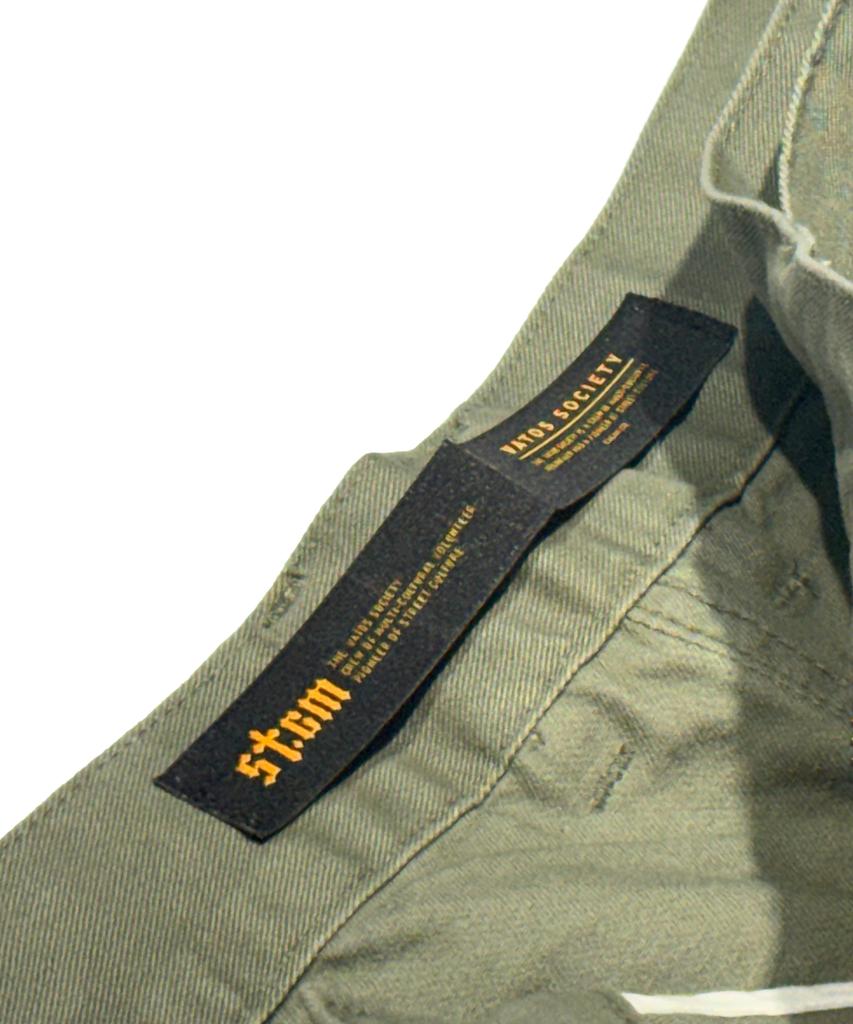 STIGMA Washed Belt Curved Pants Khaki