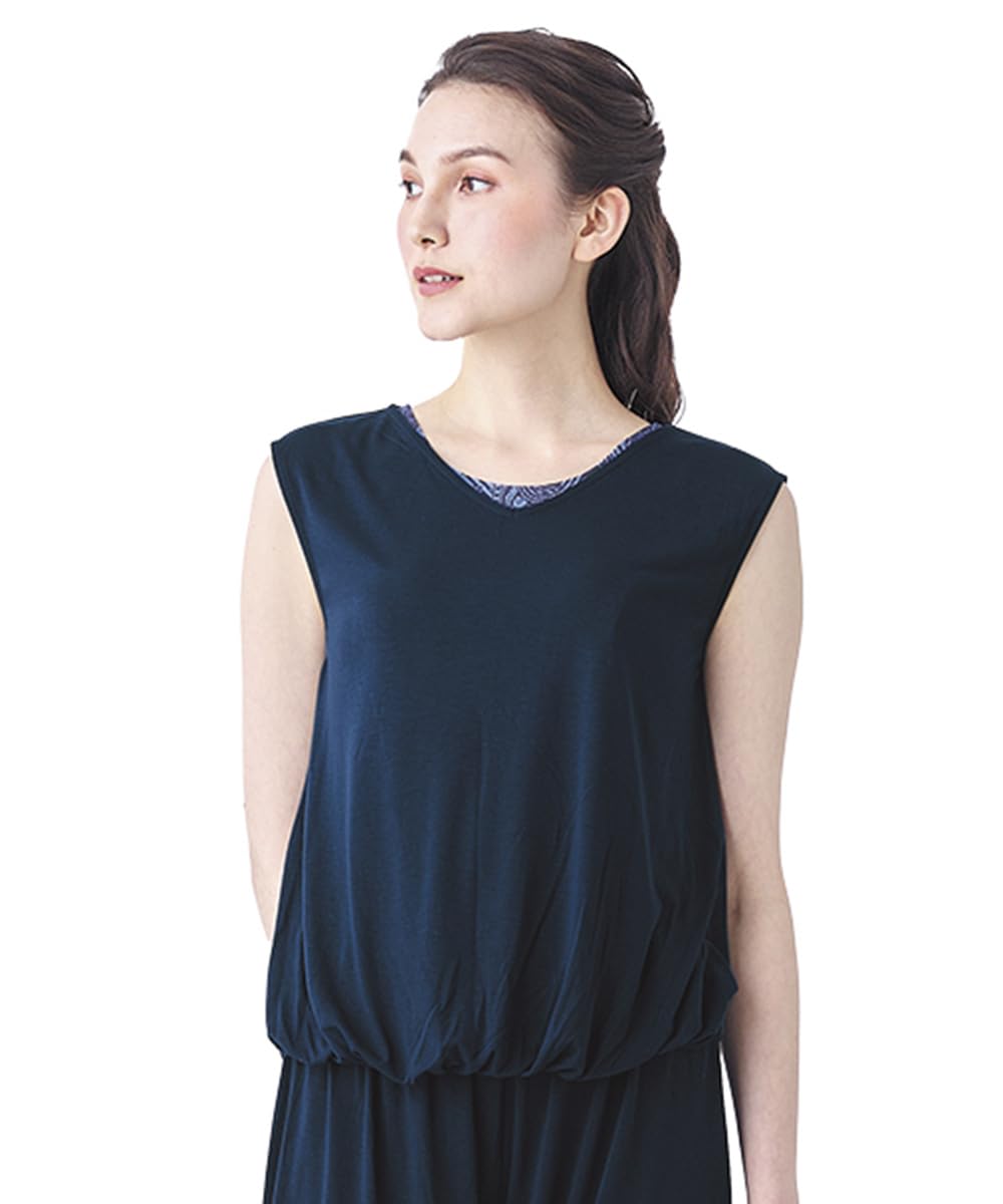 

Wacoal Swimwear Пуловер без рукавов от Risako Тонкий и легкий топ SDY352 KO (Под руководством Миуры) [Коллаборация SPORTIFF] Женский V-образный вырез