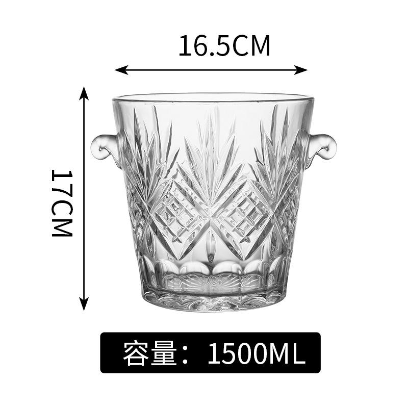 Large Capacity Glass Ice Bucket, Creative Red Wine and Beer Insulated Bucket, Household European Style Chilled Champagne Bucket