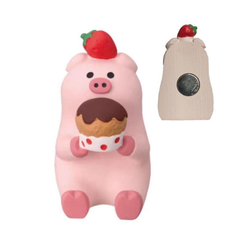 Japanese cat refrigerator sticker, grocery zakka cute bread coffee shop decoration gift miniature resin ornament
