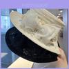 Egret Tulle Bow Sun Hat With Wide Brim For Summer Outdoor Beach And Travel