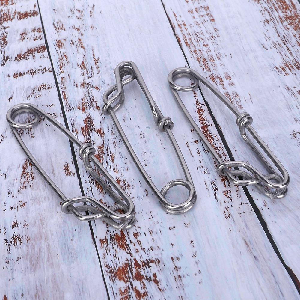 6 Stück Edelstahl Thunfischclips Langleinenhaken Karabiner Angelzubehör Verbinder Einfaches An-/Abnehmen