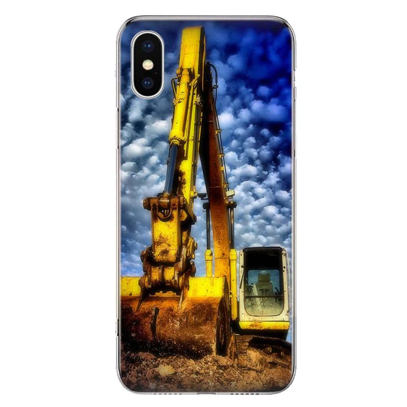Excavating Machinery Bulldozer Man Phone Case For iPhone 11 12 13 Mini 14 15 Plus 17 Air 16 Pro Max 16E 7 8 SE 2020 Customized P