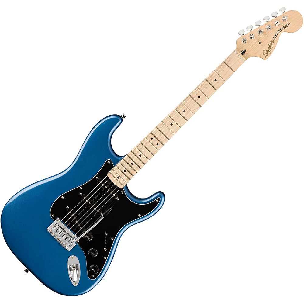 Squier by Fender Affinity Series Stratocaster Maple Fingerboard Black Pickguard Lake Placid Blue Electric Guitar Beginner's 14-Piece Set [MG10 Include