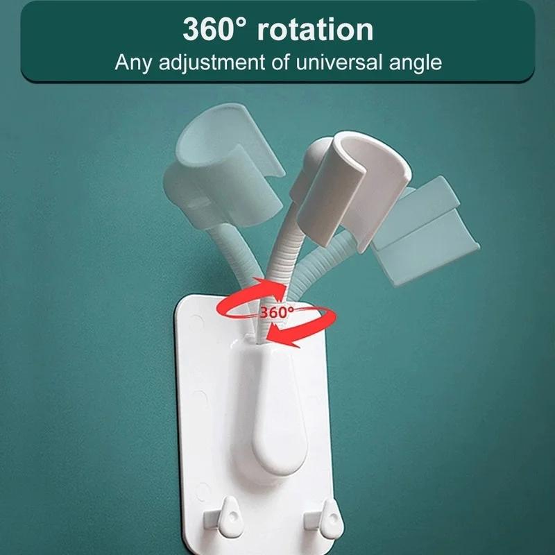 New 360° Rotation Shower Holder Universal Suction Cup Head Home Bathroom Accessories Home Convenience Portable Small Tools